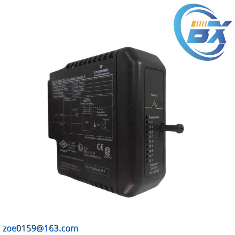 Emerson KJ3201X1-BA1 12P2535X042 DI 8-Channel 24 VDC DRY CONTACT