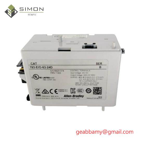 193-EIO-63-24D  193EIO6324D I/O Overload Control Module Relay
