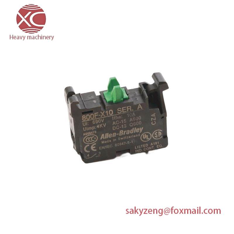 Contact Block 800F-X10 Contact Block, 22.5mm, Plastic, 1 Normally Open
