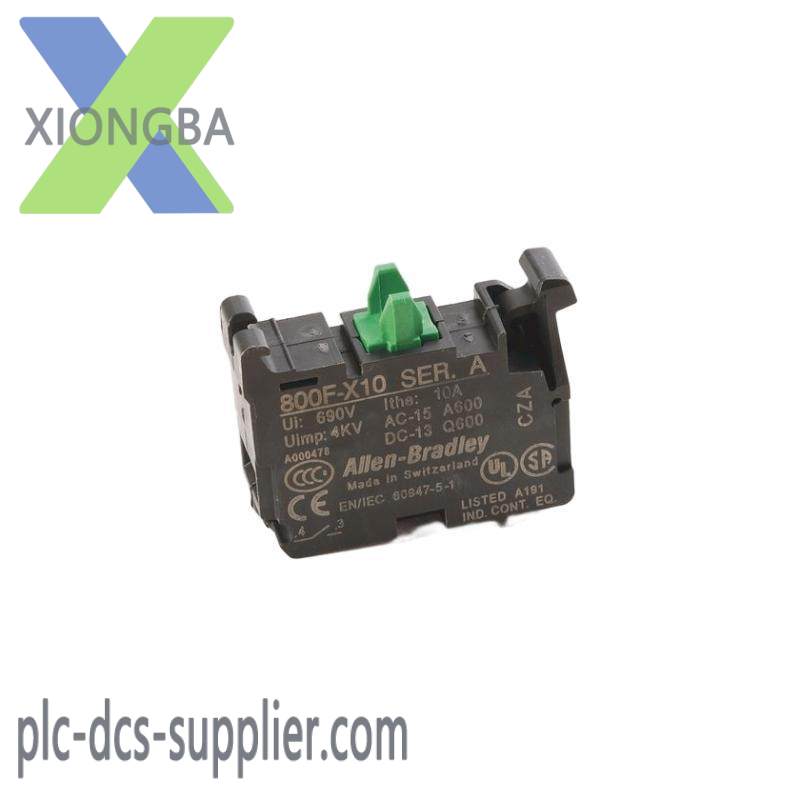 Contact Block 800F-X10 Contact Block, 22.5mm, Plastic, 1 Normally Open