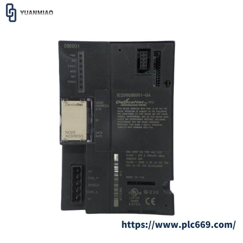 GE Fanuc IC200DBI001 (I/O) DeviceNet Network Interface Unit