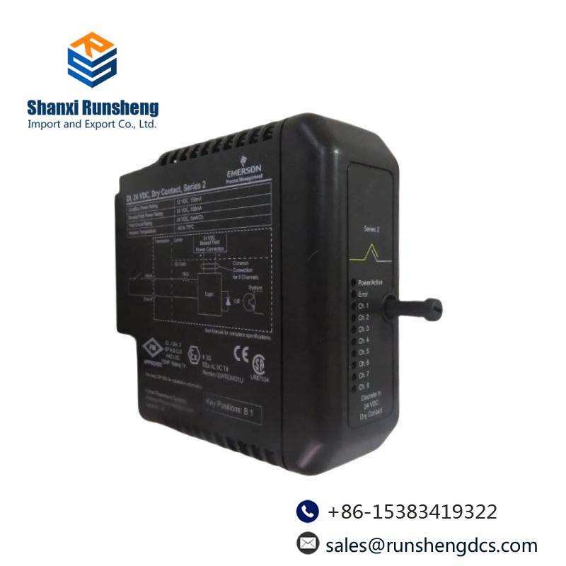 Emerson KJ3201X1-BA1 12P2535X042 DI 8-Channel 24 VDC DRY CONTACT