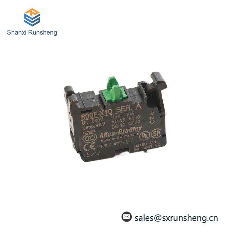 Contact Block 800F-X10 Contact Block, 22.5mm, Plastic, 1 Normally Open