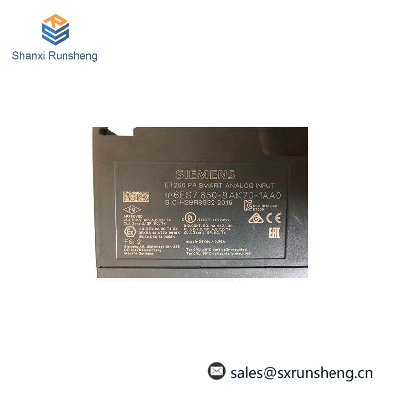 SIEMENS 6ES7650-8AK70-1AA0 Analog input module