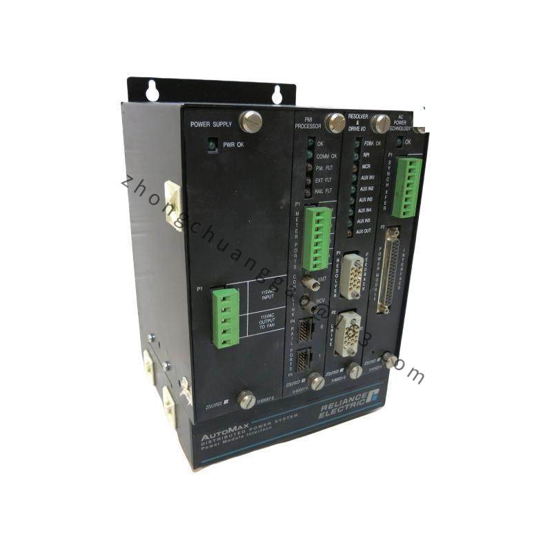 RELIANCE ELECTRIC 805401-3S Slot Rack w/ Cards Power Supply PMI Processor
